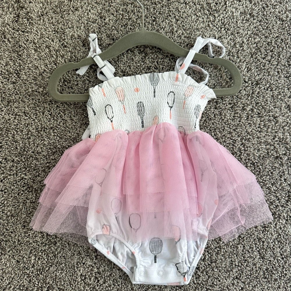 Angel Dear Pink and White Bodysuit